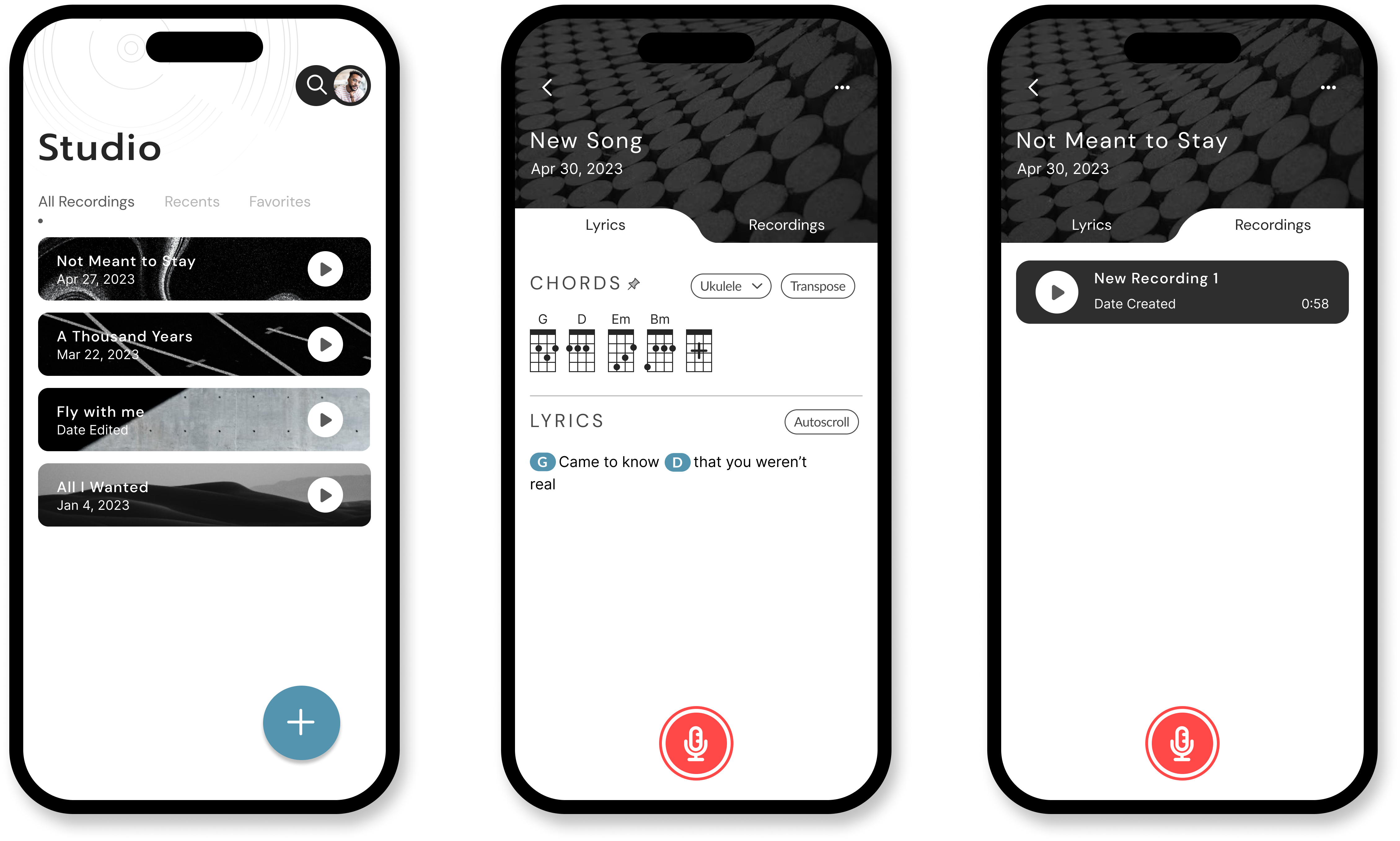 High-fidelity Chordio mockup