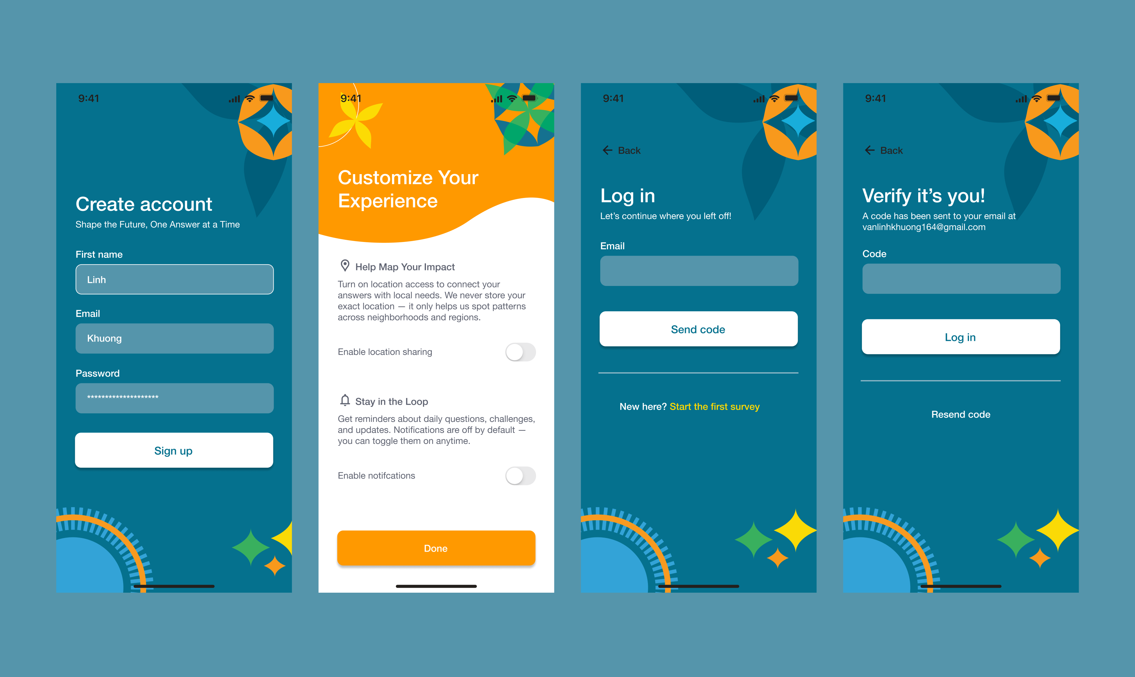 Survey app login