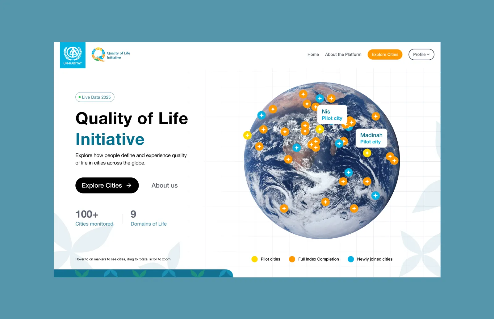 Redesigned landing page